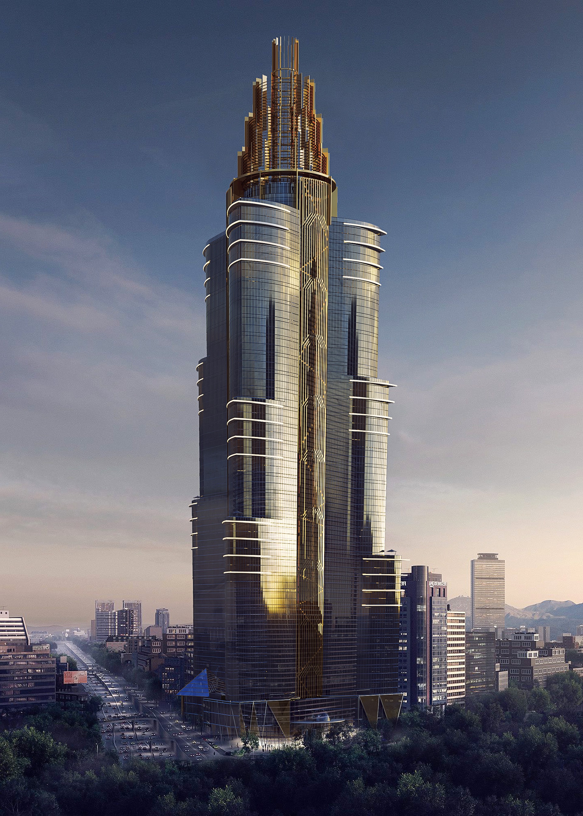 31N Commercial Tower - Evening View